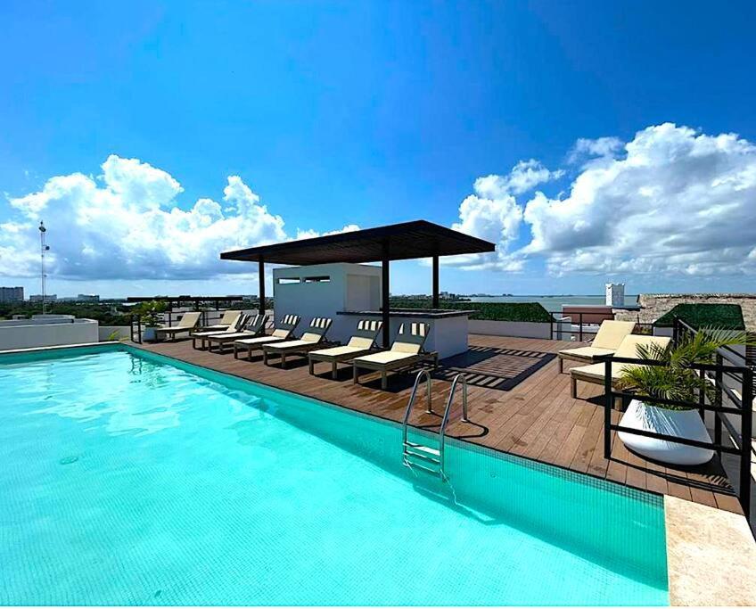 Takh Studio Cancun/roof Top Ocean View Apartamento