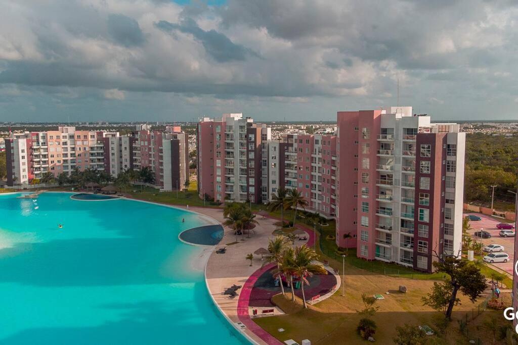 Departamento Moderno Con Vista A La Laguna En Dream Lagoons Apartment Cancun